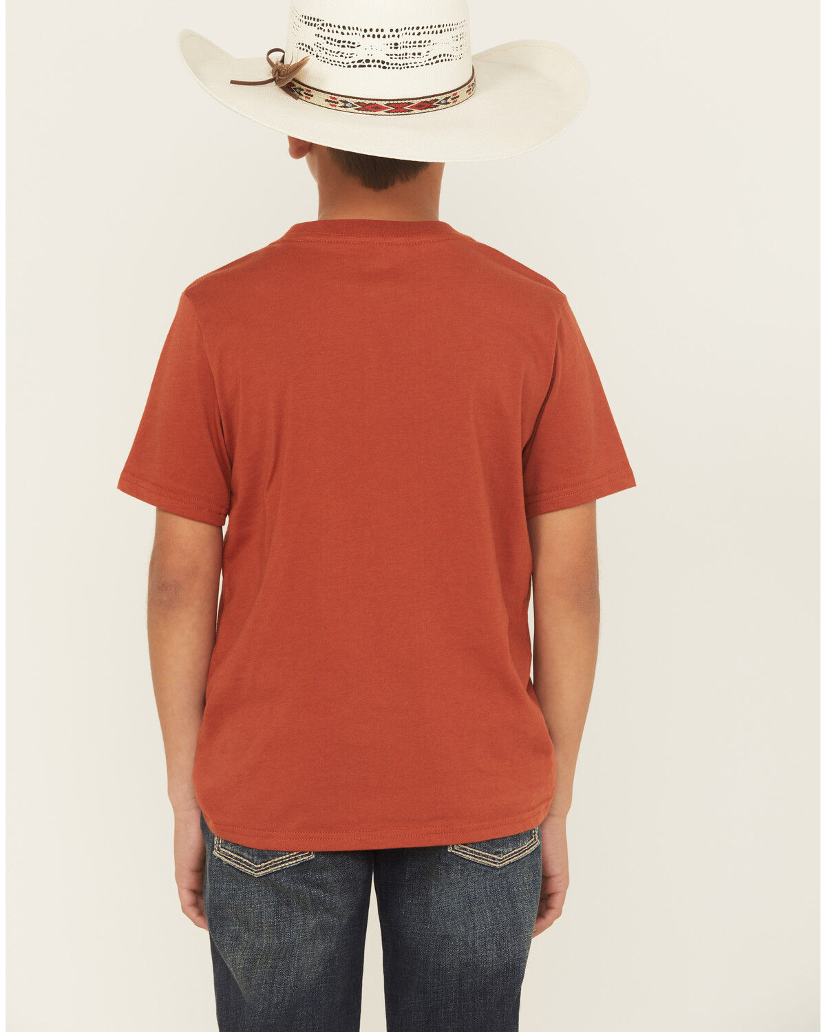 Image #4 - Rock & Roll Denim Boys' Longhorn Skull Logo Short Sleeve Graphic T-Shirt, Rust Copper, hi-res