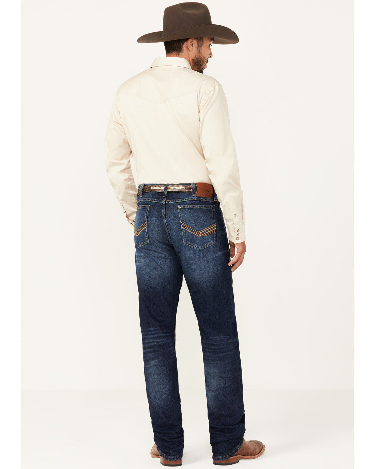 Image #3 - Wrangler 20X Men's Blueberry Garden Dark Wash Slim Straight Stretch Jeans, Dark Wash, hi-res