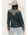 Image #4 - Scully Women's Vine Embroidered Long Sleeve Pearl Snap Western Shirt, Blue, hi-res
