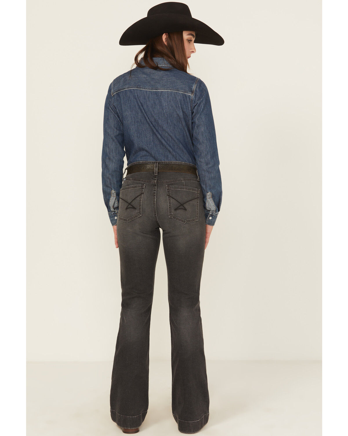 Image #3 - Cinch Women's Lynden Moderate Rise Slim Trouser Stretch Denim Jeans, Black, hi-res