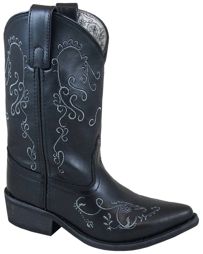 Smoky Mountain Girls' Black Jolene Western Boots - Snip Toe, Black, hi-res