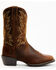 Image #2 - Durango Men's Westward Roughstock Western Boots - Broad Square Toe, Brown, hi-res