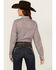 Image #4 - Cinch Women's Striped Long Sleeve Button Down Western Shirt, Purple, hi-res