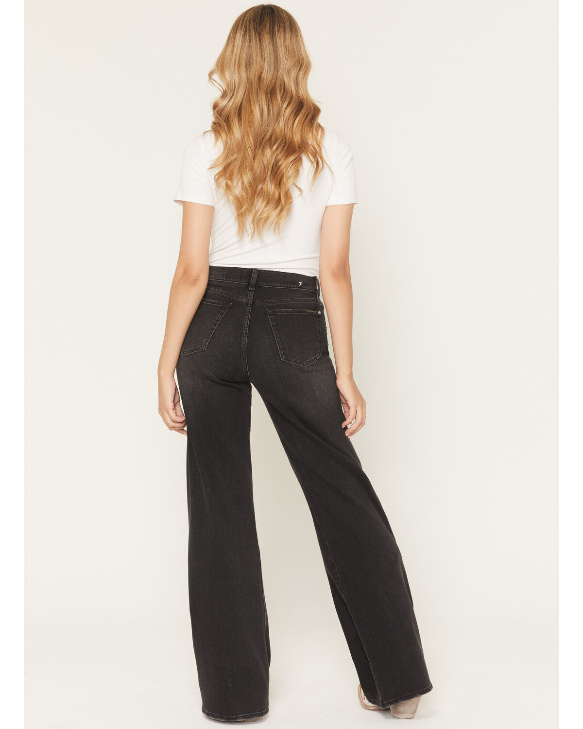 Image #3 - 7 For All Mankind Women's Bottomline Lotta Twisted Seam High Rise Stretch Trouser Jeans, Black, hi-res