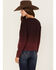 Image #4 - RANK 45&reg; Women's Long Sleeve Ombre Pullover Sweater, Burgundy, hi-res