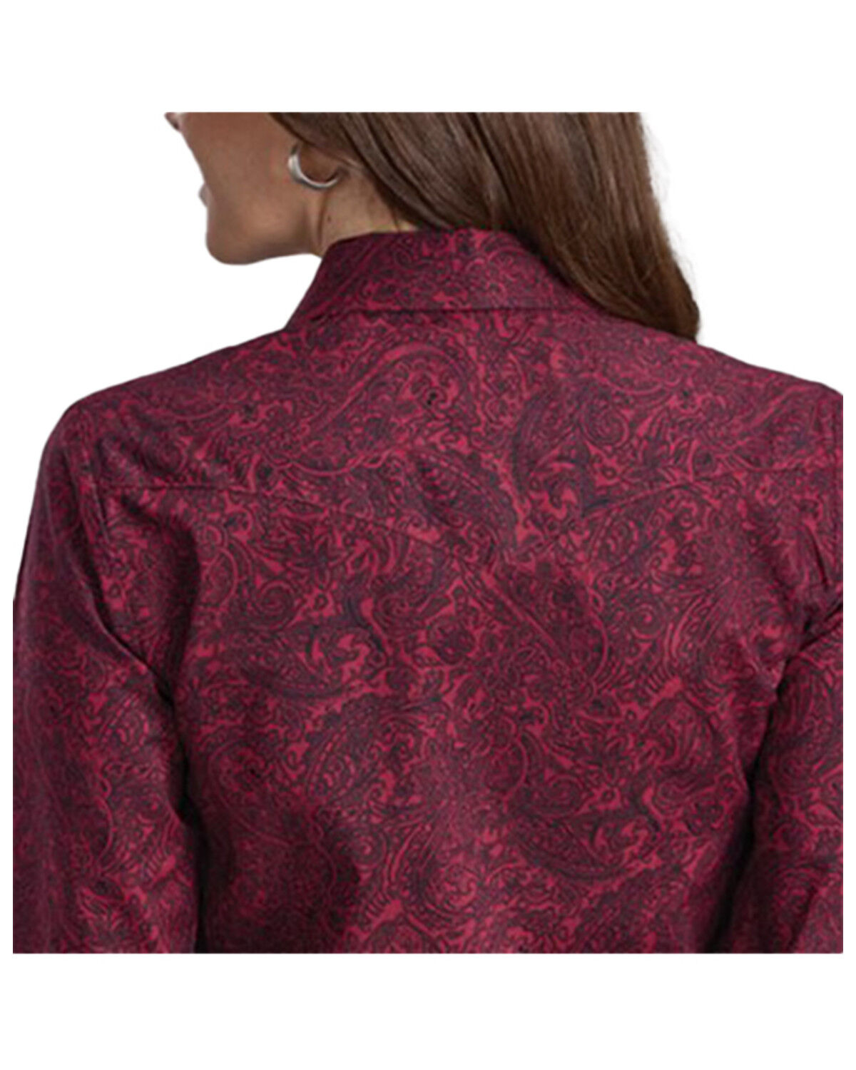 Image #2 - Roper Women's Paisley Print Long Sleeve Button-Down Western Shirt, Wine, hi-res