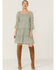 Mikarose Women's Dallas Gingham Long Sleeve Dress, Green, hi-res
