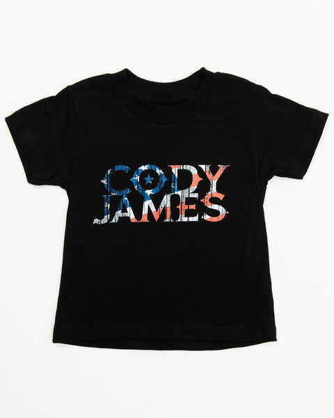 Image #1 - Cody James Boys' Americana Logo Short Sleeve Graphic T-Shirt - Toddler, Black, hi-res