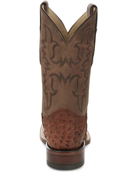 Image #5 - Justin Men's Full-Quill Ostrich Exotic Boot - Square Toe, Brandy Brown, hi-res