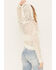 Image #4 - Cleo + Wolf Women's Blythe Deep V Weave Hooded Pullover, Cream, hi-res