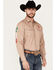 Image #1 - Rodeo Clothing Men's Mexico Flag Long Sleeve Snap Western Shirt, Tan, hi-res