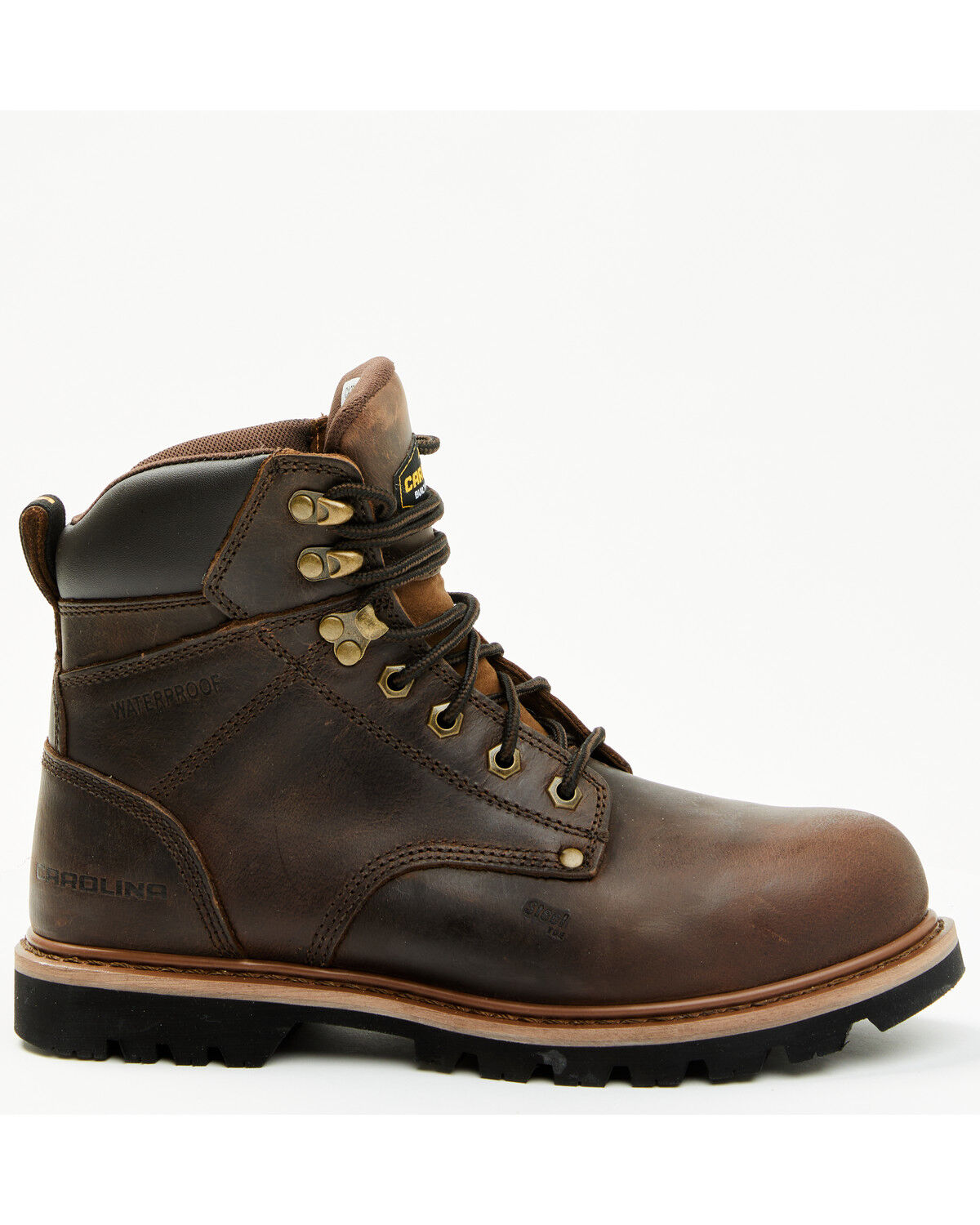 Image #2 - Carolina Men's Boot Barn Exclusive 6" Waterproof Work Boots - Steel Toe, Brown, hi-res