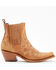 Liberty Black Women's Simone Classic Embroidered Pull On Fashion Booties - Snip Toe , Tan, hi-res