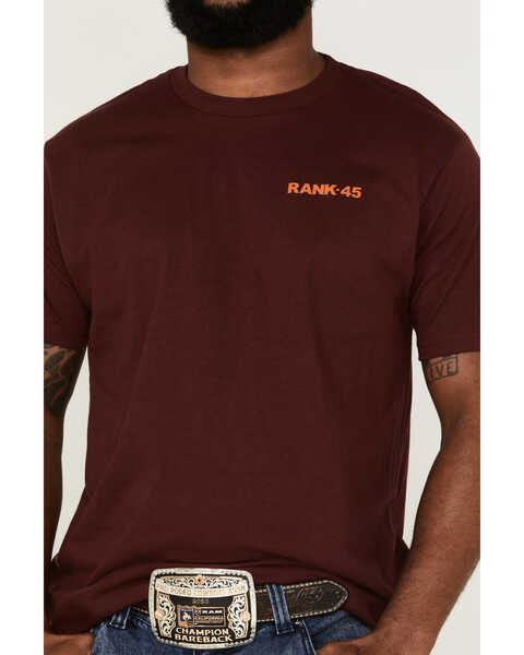 Image #3 - RANK 45® Men's Buck Logo Short Sleeve Graphic T-Shirt , Burgundy, hi-res