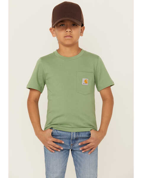 Carhartt Little Boys' Short Sleeve Pocket T-Shirt, Green, hi-res