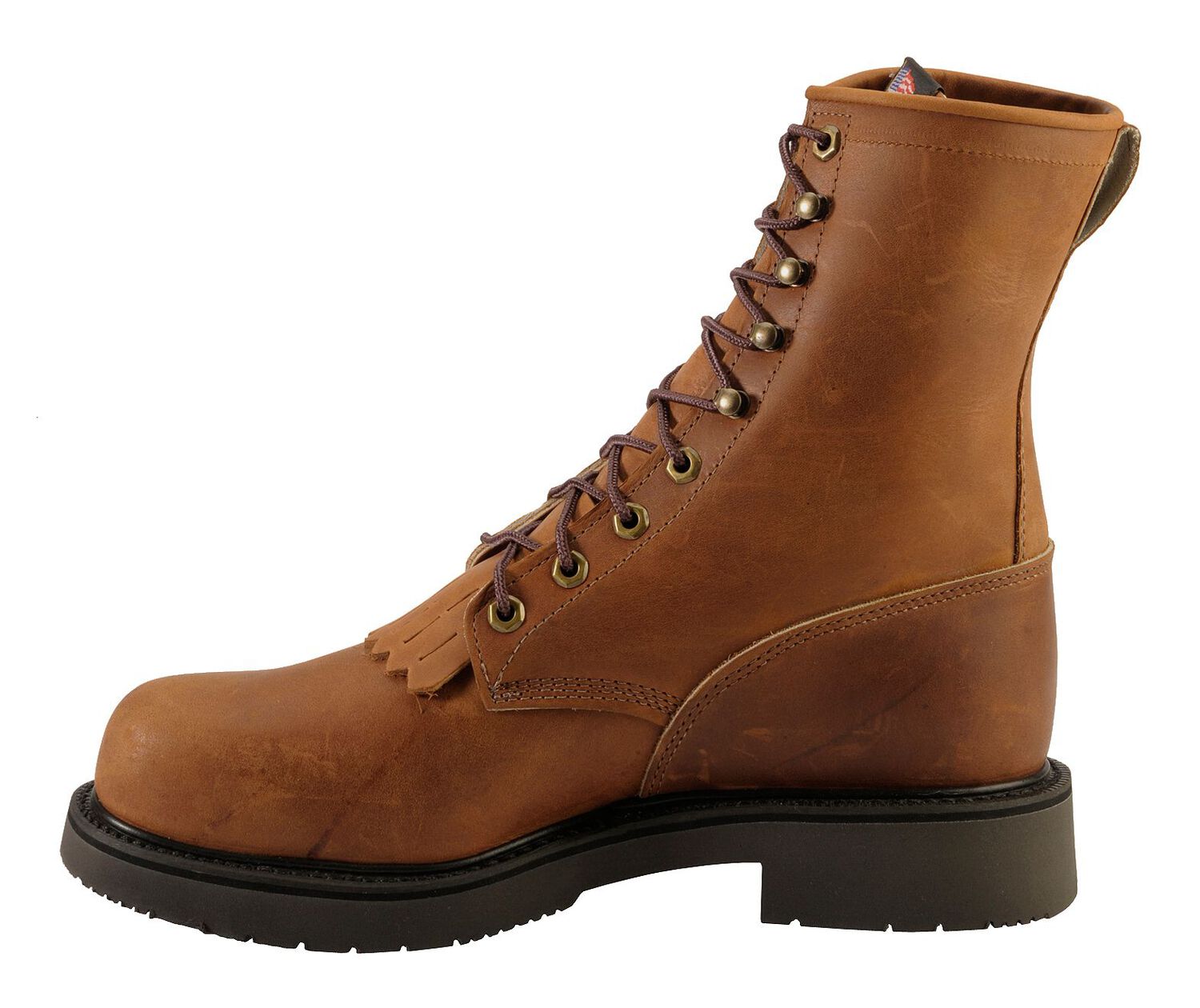 Image #3 - Justin Men's Cargo EH 8" Lace-Up Work Boots - Steel Toe, Bark, hi-res