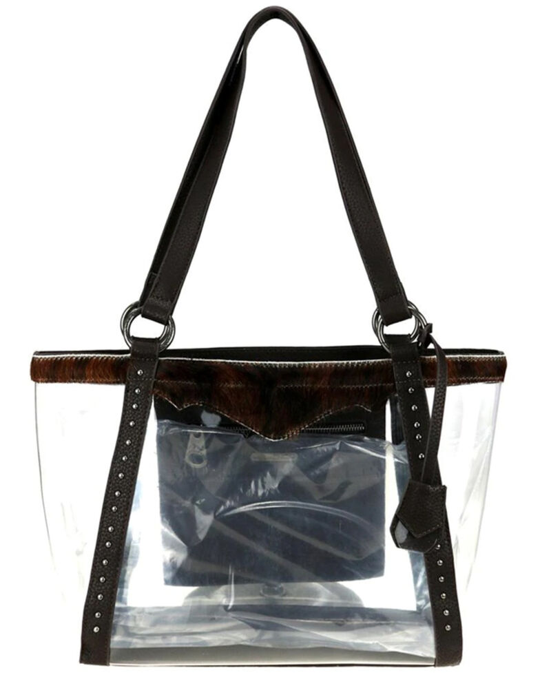 Montana West Women's Western Clear Tote Bag, Coffee, hi-res