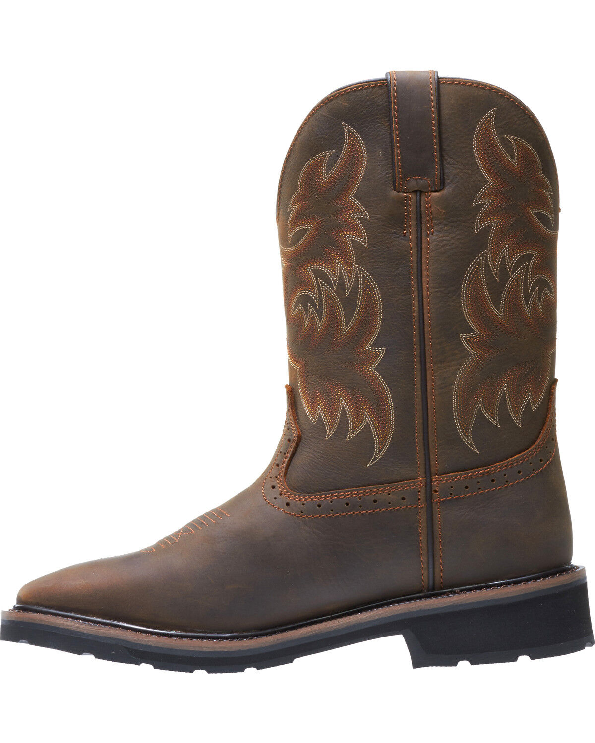 Image #3 - Wolverine Men's Rancher Wellington Work Boots - Broad Square Toe, Dark Brown, hi-res