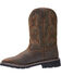 Image #3 - Wolverine Men's Rancher Wellington Work Boots - Broad Square Toe, Dark Brown, hi-res