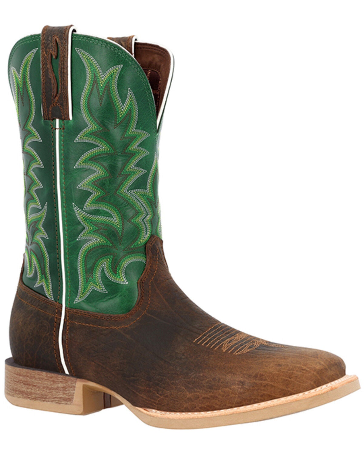 Image #1 - Durango Men's Rebel Pro&trade; Bridle Western Boot - Square Toe, Green, hi-res