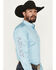 Image #1 - Ariat Men's Team Logo Long Sleeve Button-Down Western Shirt, Light Blue, hi-res