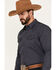 Image #2 - Gibson Trading Co Men's Holden Print Long Sleeve Western Snap Shirt, Navy, hi-res