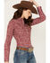 Image #2 - Wrangler Women's Floral Print Long Sleeve Snap Western Shirt, Red, hi-res