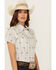 Image #2 - Rough Stock by Panhandle Women's Novelty Steer Head Print Short Sleeve Pearl Snap Stretch Western Shirt , Natural, hi-res