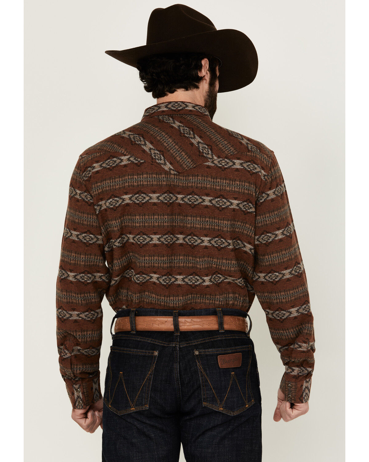 Image #4 - Cody James Men's Resource Southwestern Striped Long Sleeve Snap Western Shirt, Rust Copper, hi-res