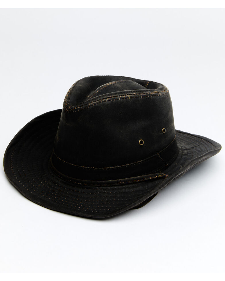 Hawx Men's Brown Outback Weathered Cotton Sun Work Hat , Brown, hi-res