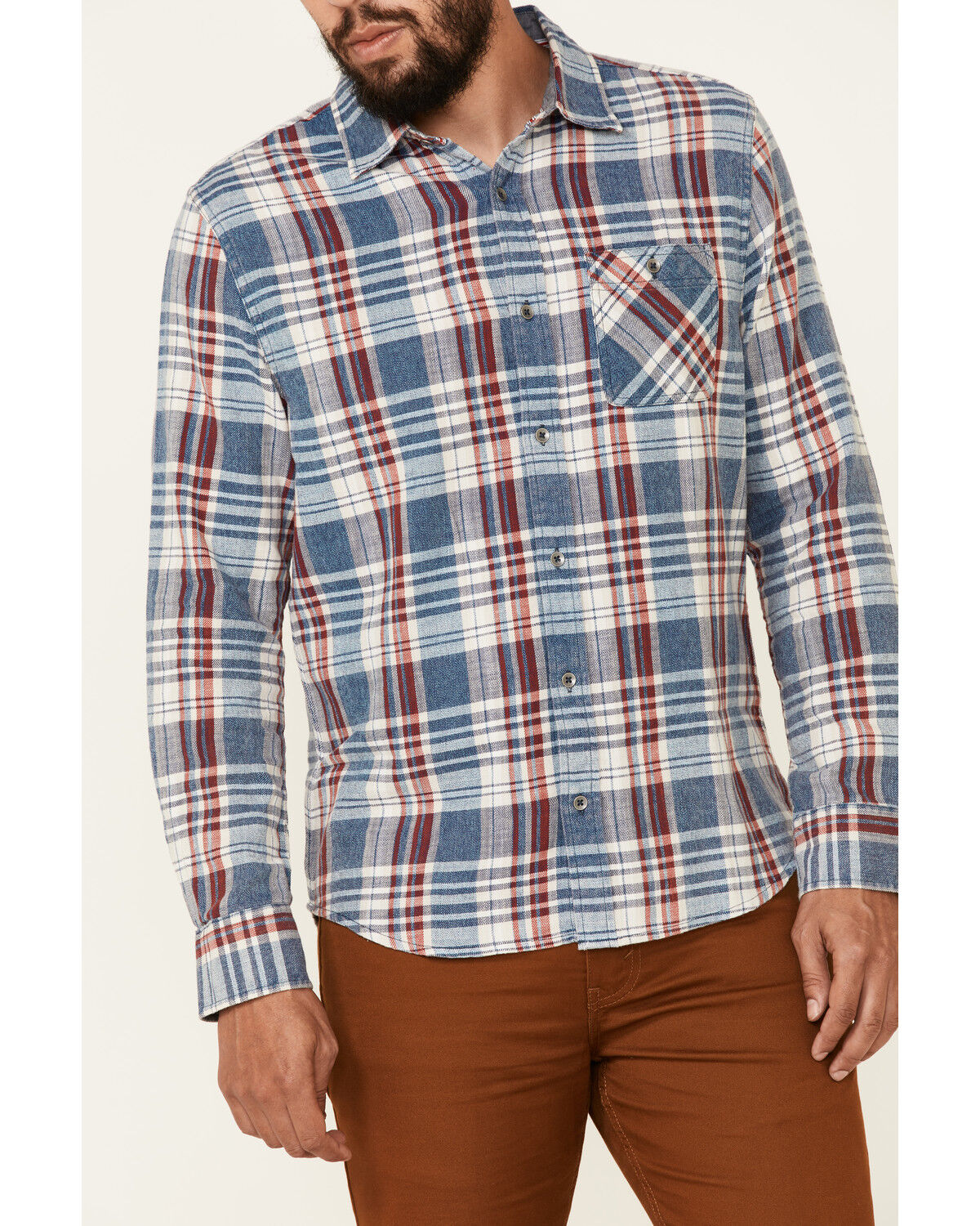 Image #3 - Flag & Anthem Men's Valinda Large Plaid Long Sleeve Button Down Western Shirt, Red, hi-res