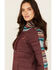 Image #2 - Hooey Women's Striped Trim Hoodie, Maroon, hi-res