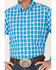 George Strait by Wrangler Men's Plaid Print Button Down Western Shirt , Blue, hi-res