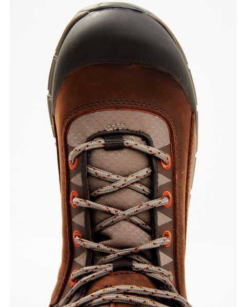 Image #6 - Brothers and Sons Men's 5" Lace-Up Waterproof Hiker Boots - Round Toe, Brown, hi-res