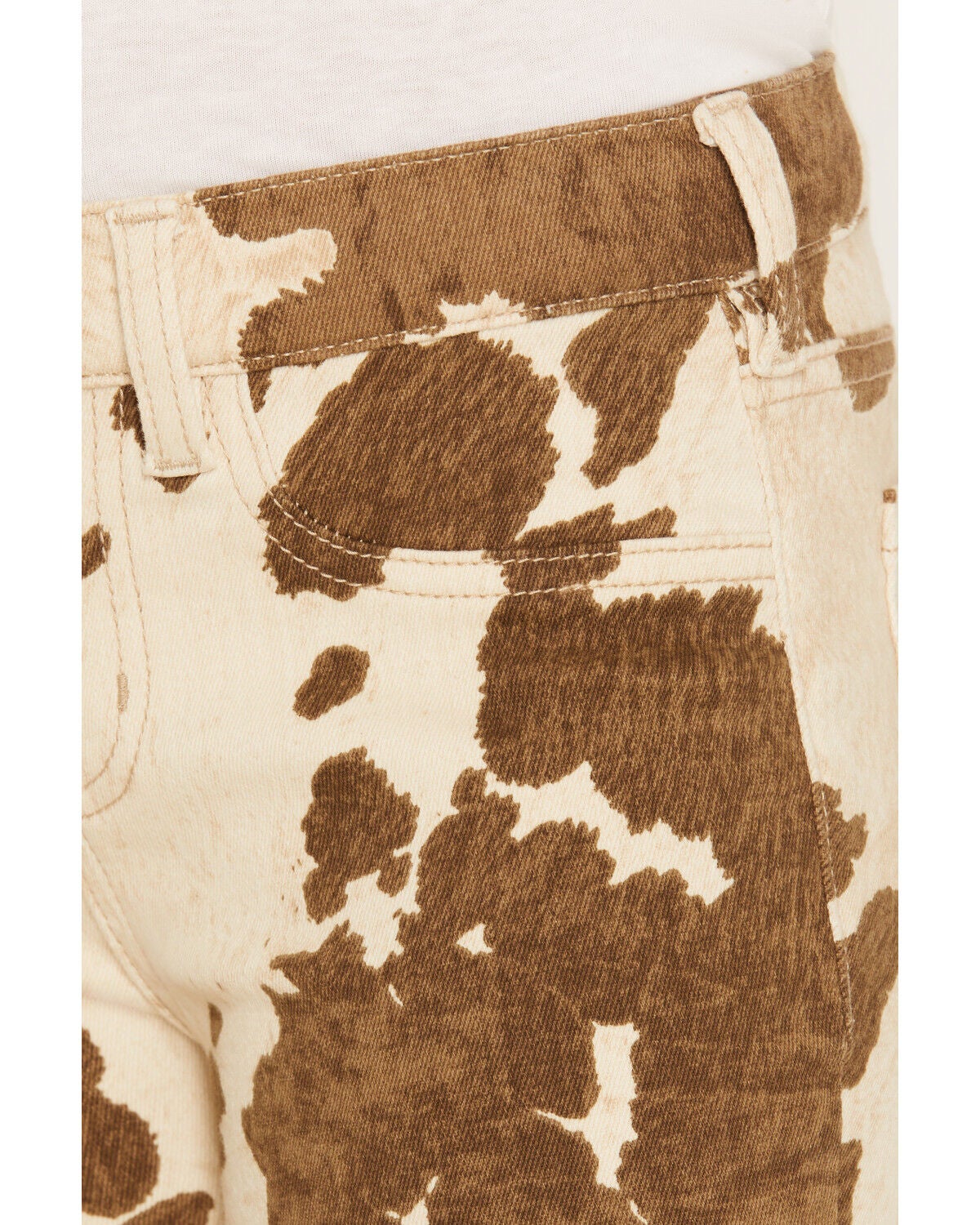 Image #2 - Shyanne Little Girls' Lacey Pony Print Print Pull-On Flare Denim Jeans, Cow Print, hi-res