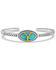 Image #1 - Montana Silversmiths Women's Yellowstone Brand Oval Turquoise Bracelet, Silver, hi-res