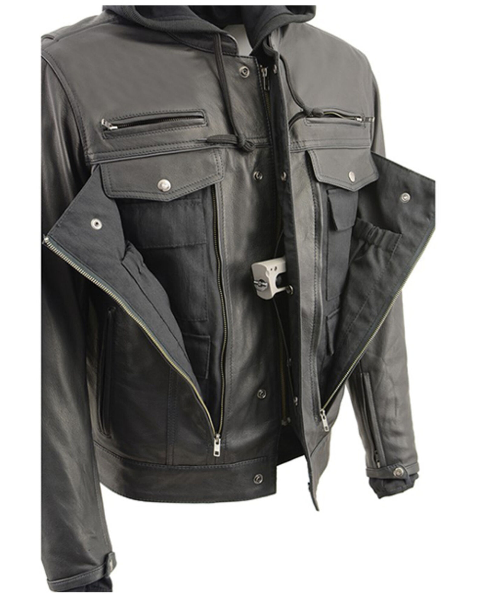 Milwaukee Leather Men s Vented Utility Pocket Concealed Carry Leather Motorcycle Jacket Sheplers