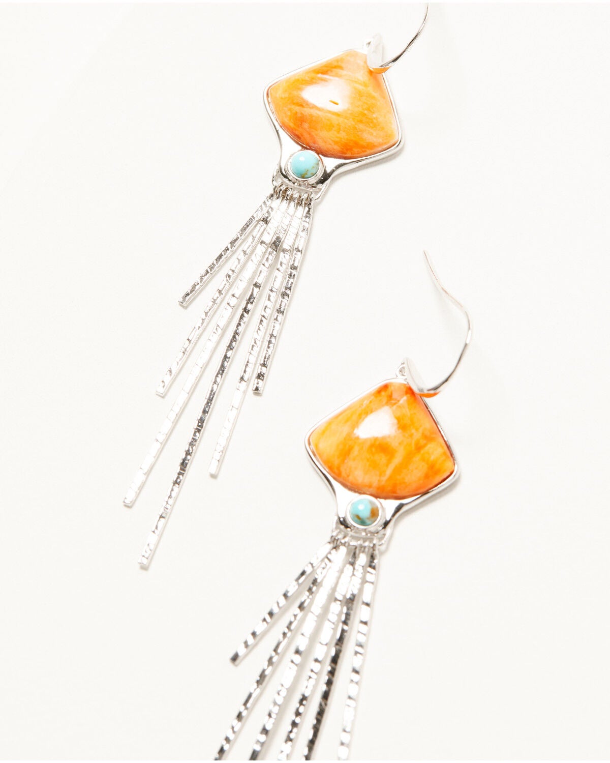 Image #3 - Paige Wallace Women's Spiny Oyster Wave Dangle Earrings, Orange, hi-res
