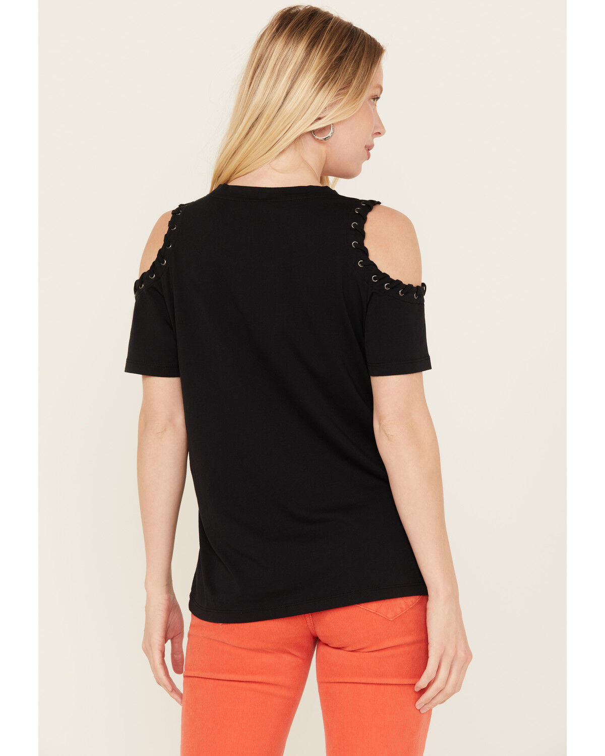 Image #4 - Blended Women's Cold Shoulder Nashville Music City Graphic Tee, Black, hi-res