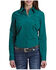 Image #1 - Roper Women's Solid Long Sleeve Snap Western Shirt, Teal, hi-res