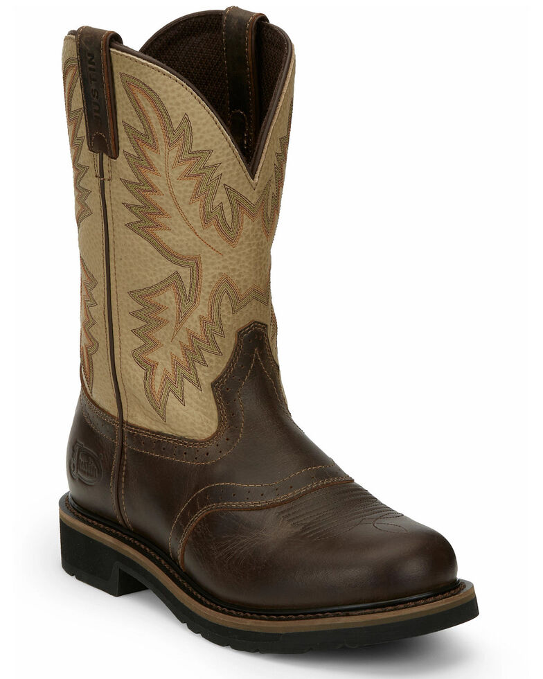 Justin Men's Superintendent Western Boots - Round Toe, Brown, hi-res