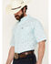 Image #2 - Ariat Men's Royce Geo Print Short Sleeve Button-Down Western Shirt, Light Blue, hi-res