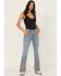 Image #2 - Idyllwind Women's Rebel Light Wash Mid Rise Boot Stitch Bootcut Super Stretch Denim Jeans, Light Wash, hi-res
