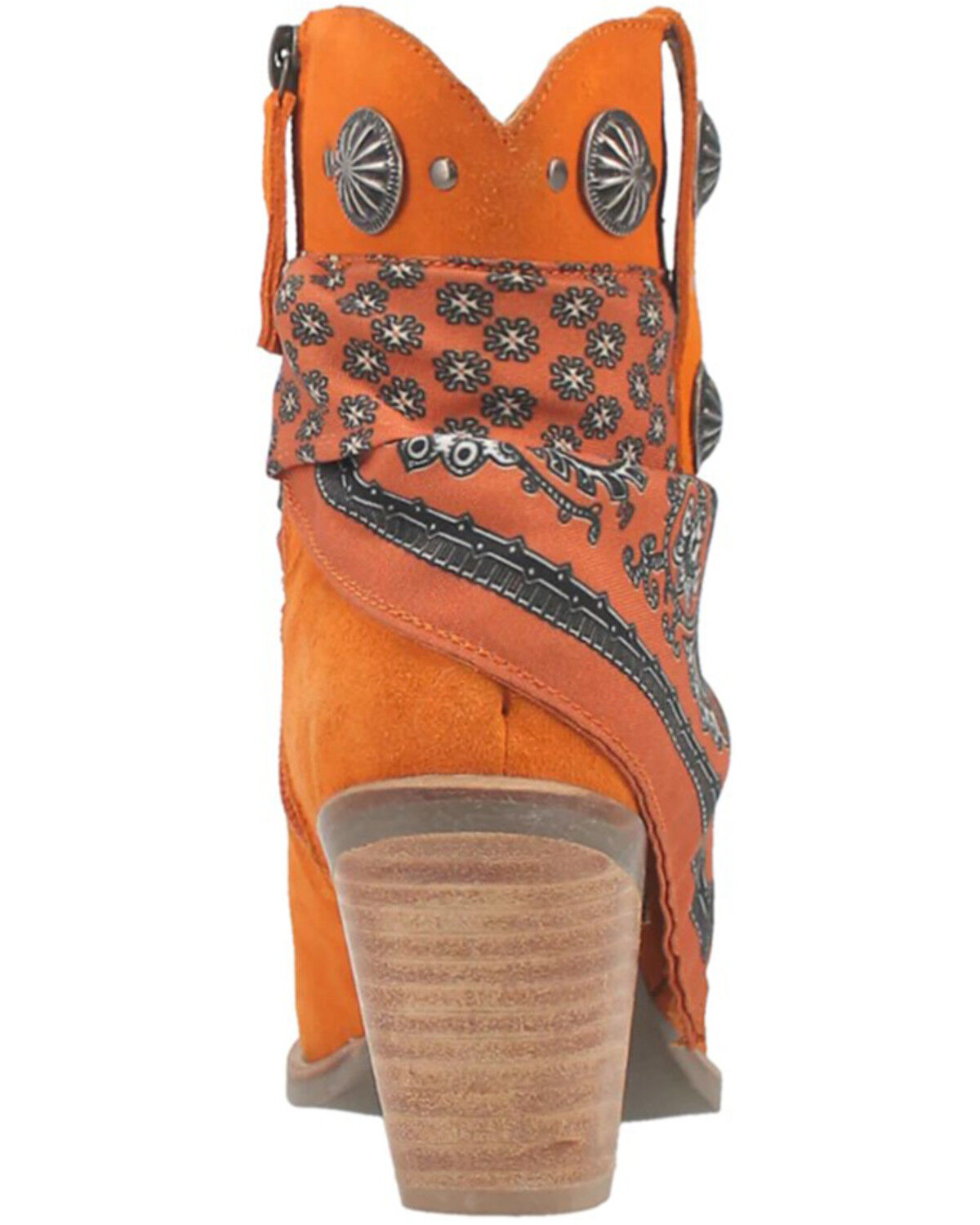Image #5 - Dingo Women's Suede Bandida Western Booties - Round Toe, Orange, hi-res