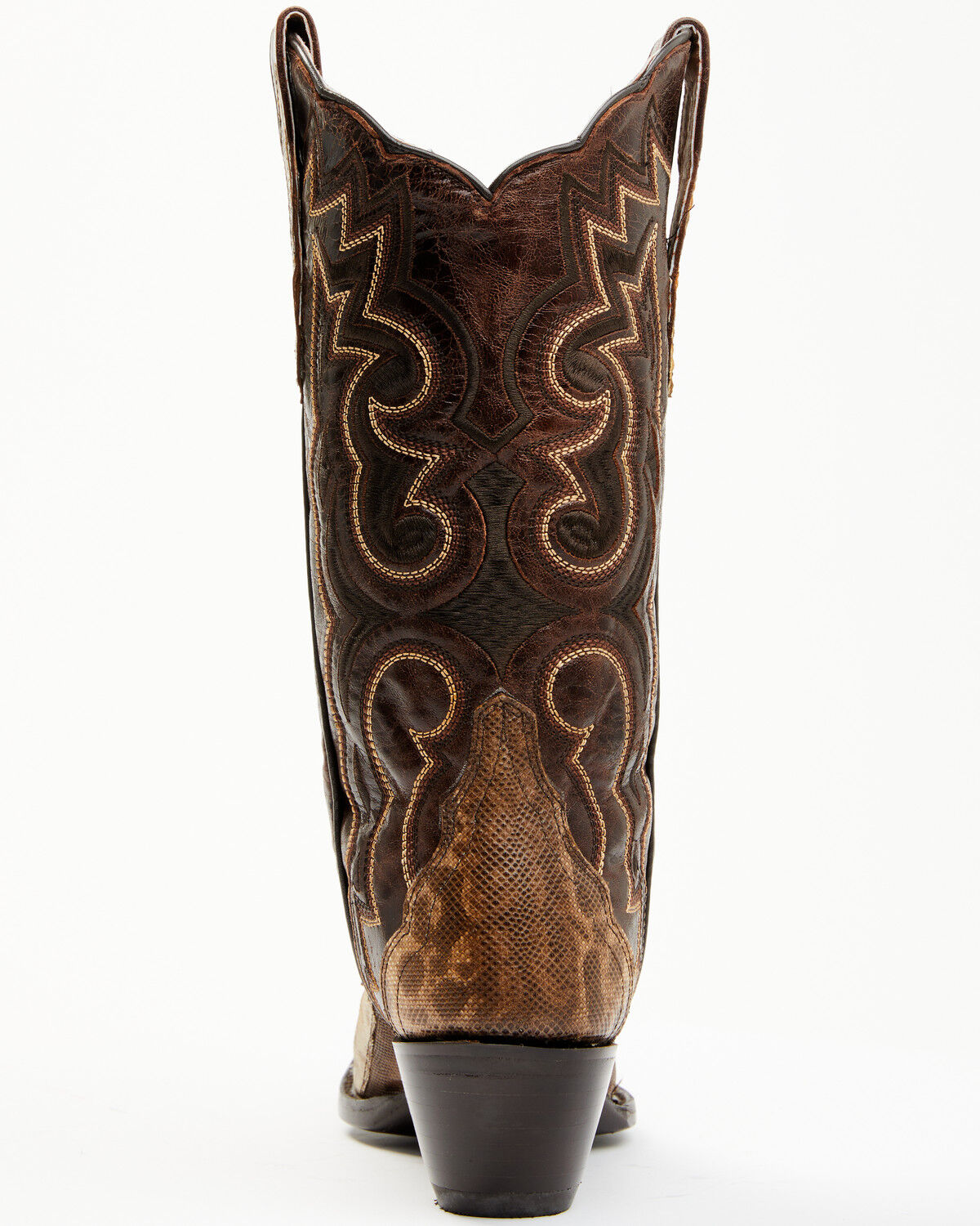 Image #5 - Dan Post Women's Karung Exotic Snake Western Boots - Snip Toe, Brown, hi-res