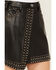 Image #2 - Rock & Roll Denim Women's Faux Leather Studded Mini Skirt , Black, hi-res