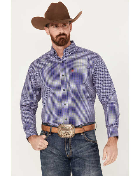 Image #1 - Ariat Men's Pro Series Classic Fit Western Shirt, Dark Blue, hi-res