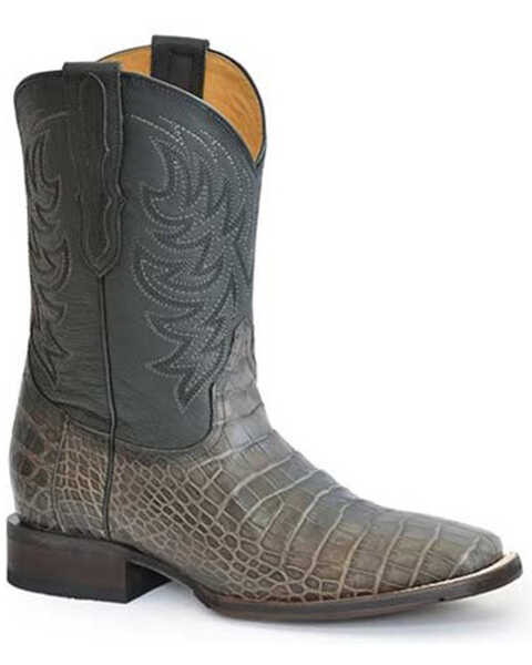 Image #1 - Stetson Men's Aces Exotic Alligator Western Boots - Broad Square Toe, Grey, hi-res