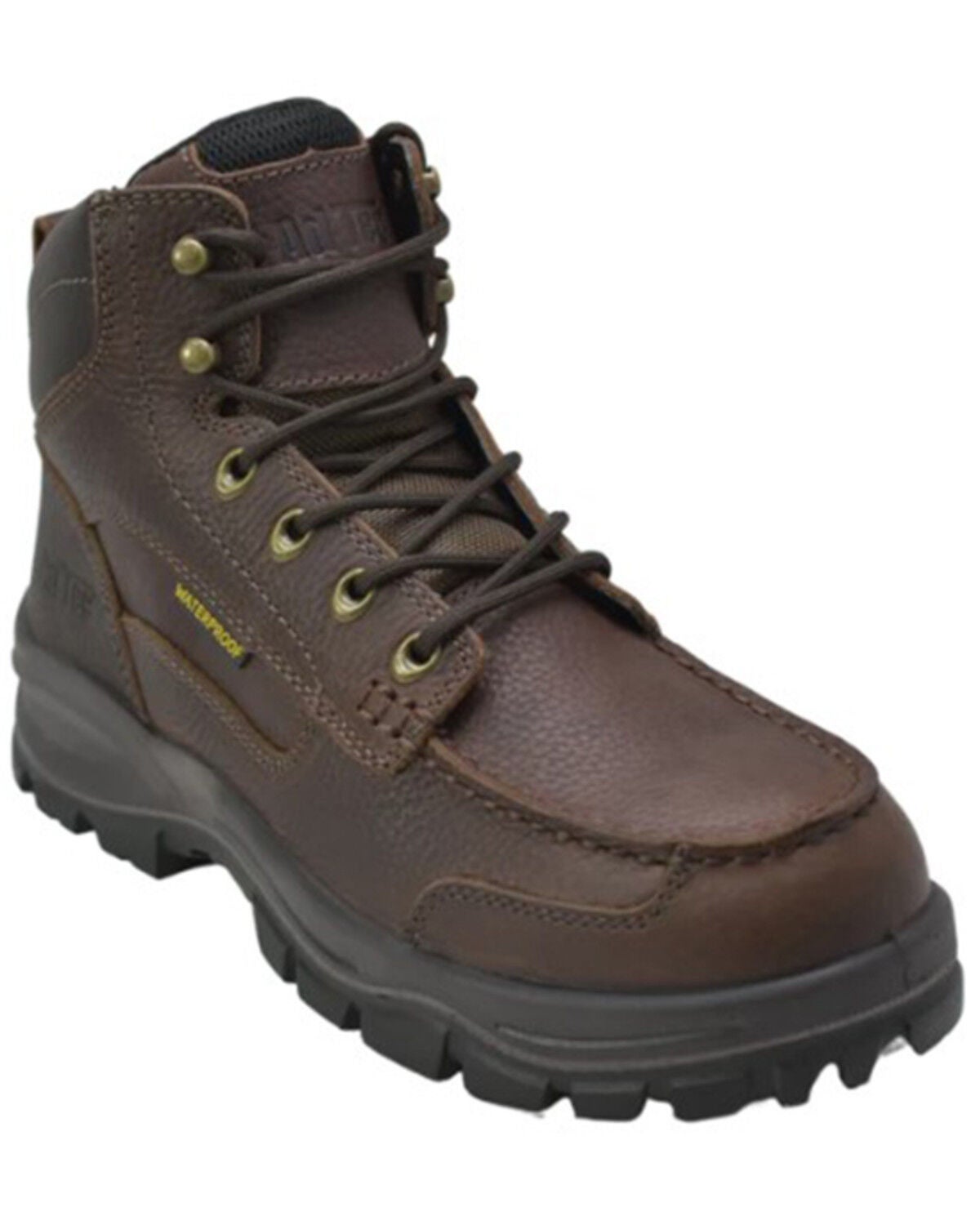 AdTec Men's 6" Waterproof Work Boots - Moc Toe, Brown, hi-res