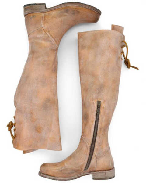 Image #3 - Bed Stu Women's Manchester Wide Calf Tall Boots - Round Toe, Tan, hi-res